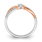 14k Two-tone White & Rose Polished Fancy Diamond Ring